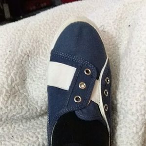 Blue and White Puma Slip Ons